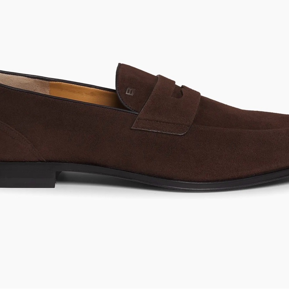 Bally Italian Windsor U Brown Suede Penny Loafers